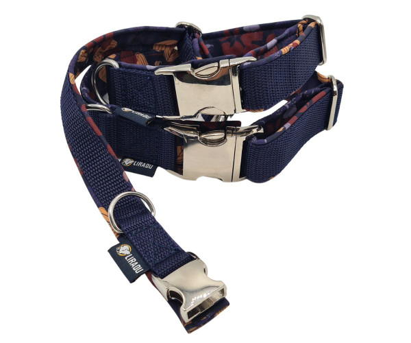 Klickhalsband Blätternacht Navy