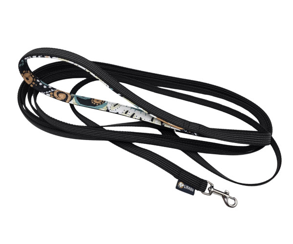 Langlaufleine MINI Schwarz/Paisley