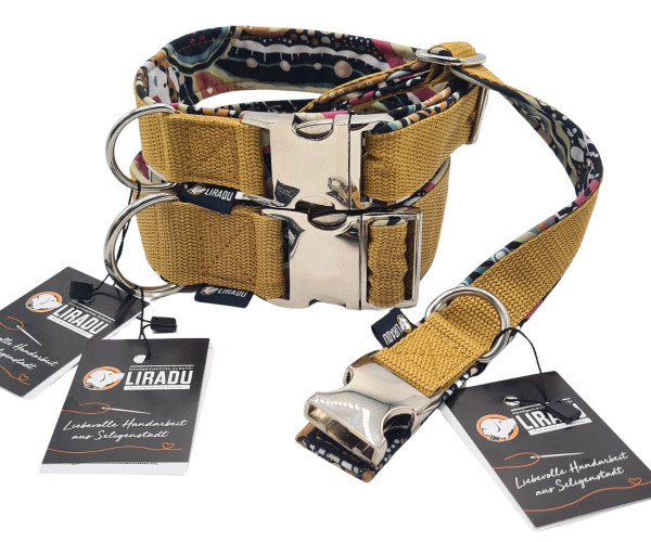 Klickhalsband Karamell/Paisley