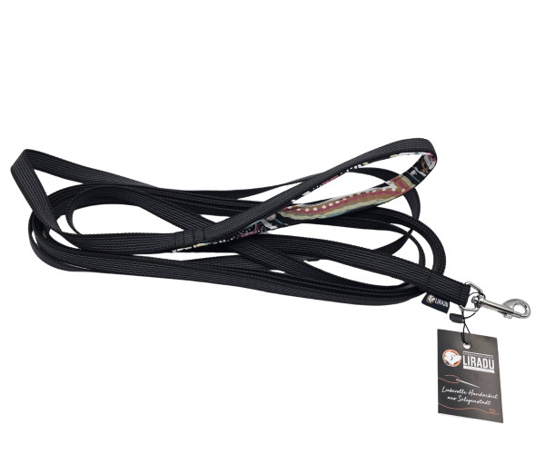 Langlaufleine Schwarz/Paisley