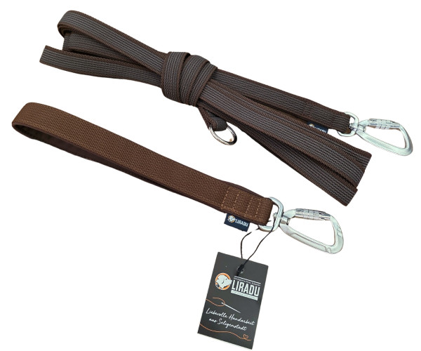 PREORDER SET Premium Schleppleine & Kurzführer Pur Braun