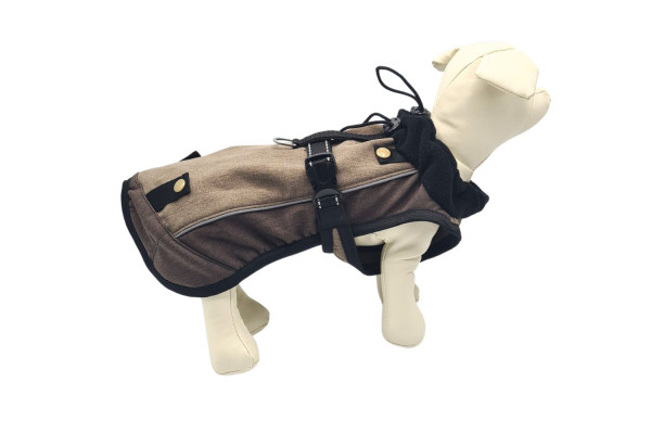 Hundejacke Softshell Braun-Meliert