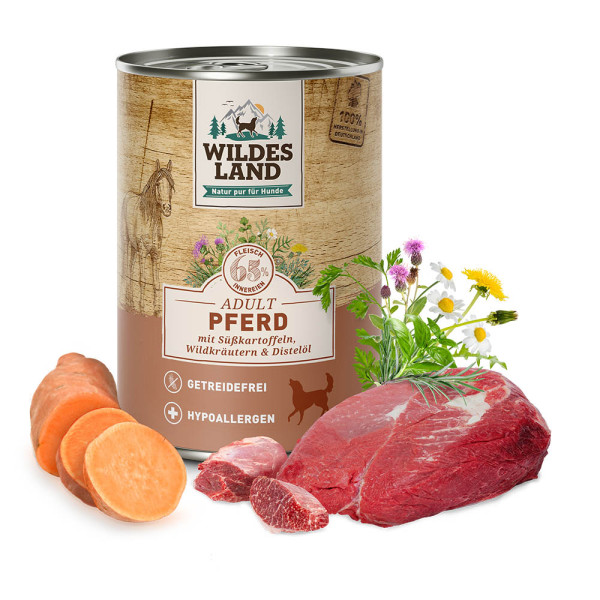 Menü Pferd mit Süßkartoffeln 6x400g