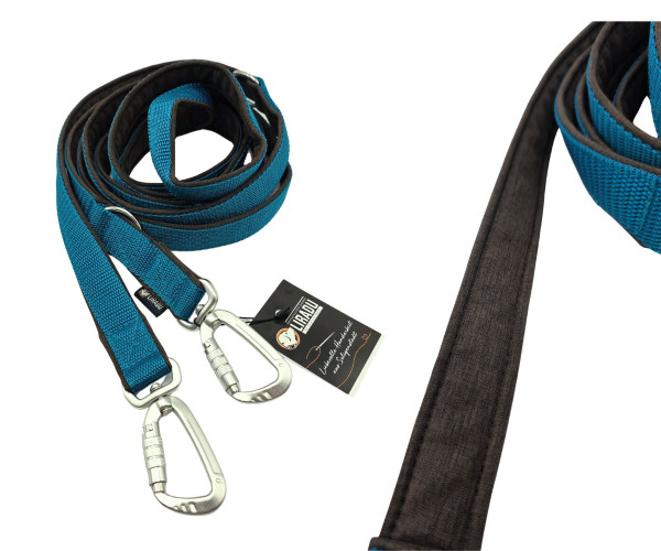 Softshell-Leine 3m Petrol/Braun