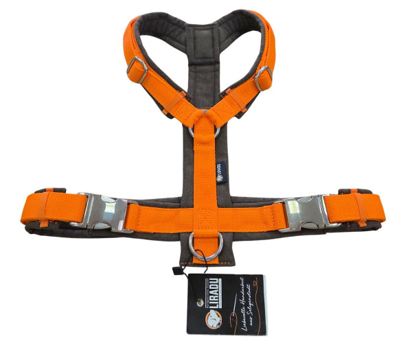 Premium Führgeschirr Größe M/L Orange/Braun