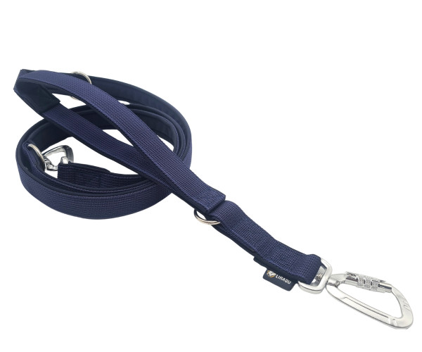 Führleine "Safety" mit Kurzführer Pur Navy