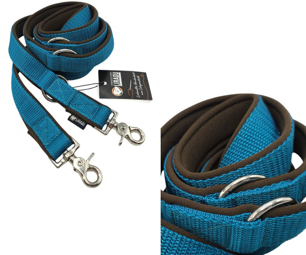 Neopren-Leine 2m Petrol/Braun