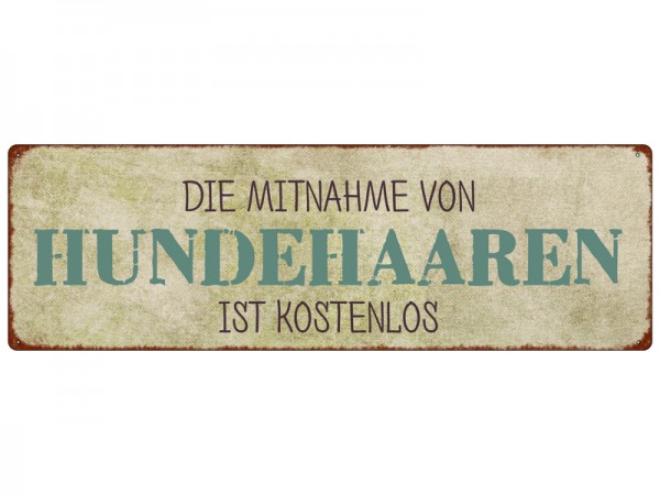 Metallschild "Hundehaare"